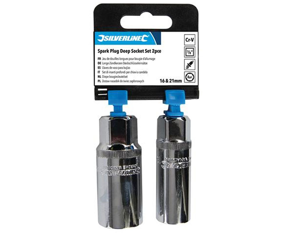 Silverline Spark Plug Deep Socket Set 2pce
